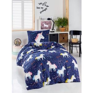 Lenjerie de pat pentru o persoana 2 piese, Magic Unicorn, Eponj Home, 65% bumbac/35% poliester imagine
