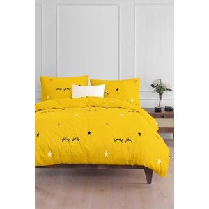 Lenjerie de pat pentru o persoana 2 piese, Dide - Yellow, Eponj Home, 65% bumbac/35% poliester imagine