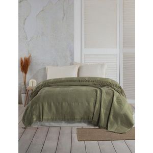 Cuvertura matlasata dubla, Sirius - Khaki, Şaheser, Bumbac imagine