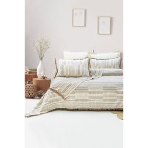Set cuvertura pique dubla, Lia - Beige, Şaheser, Bumbac imagine