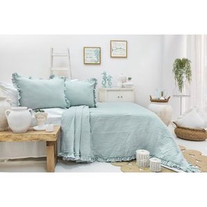 Set cuvertura pique dubla, Martha - Mint, Şaheser, Bumbac imagine