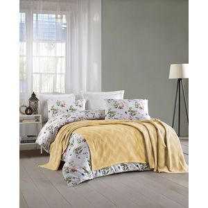 Set cuvertura pique dubla, Zigzag - Yellow, Şaheser, Bumbac imagine