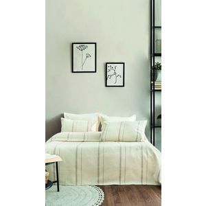 Set cuvertura pique dubla, Ruby - Beige, Şaheser, Bumbac imagine