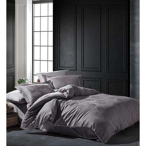 Lenjerie de pat dubla, Talia - Dark Grey, Şaheser, Bumbac Satinat imagine