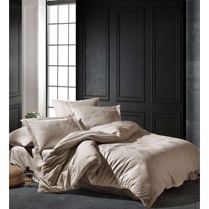 Lenjerie de pat dubla, Talia - Light Beige, Şaheser, Bumbac Satinat imagine