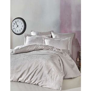 Lenjerie de pat dubla, Lucio - Light Grey, Şaheser, Bumbac Satinat imagine