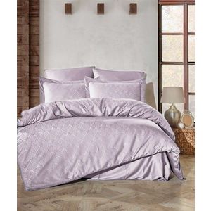 Lenjerie de pat dubla, Harley - Lilac, Şaheser, Bumbac Satinat imagine