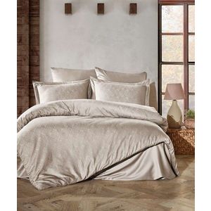 Lenjerie de pat dubla, Harley - Beige, Şaheser, Bumbac Satinat imagine