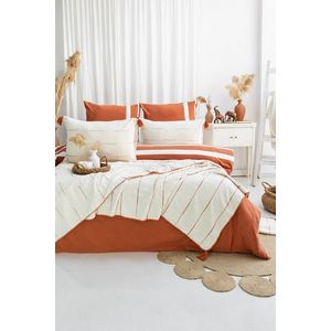 Set cuvertura de pat dubla 3 piese, Eva - Tile Red, Şaheser, Bumbac imagine