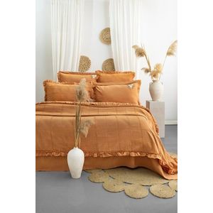 Set cuvertura de pat dubla 3 piese, Fiorella - Orange, Şaheser, 70% bumbac/30% poliester imagine