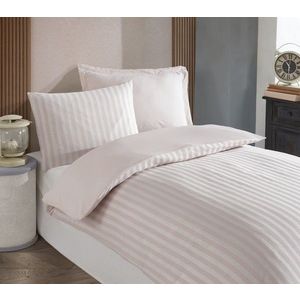 Lenjerie de pat pentru o persoana 2 piese, Road Potlu - Beige, EnLora Home, 70% bumbac/30% poliester imagine