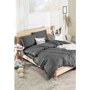 Lenjerie de pat dubla, Basic - Fume, EnLora Home, 65% bumbac/35% poliester imagine