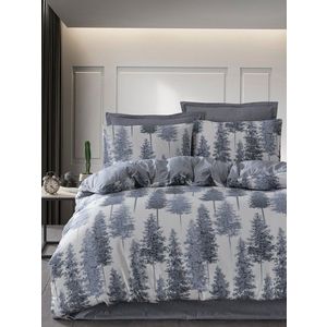 Lenjerie de pat dubla, Forrest - Blue, EnLora Home, 65% bumbac/35% poliester imagine