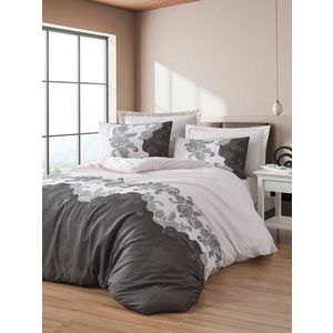 Lenjerie de pat dubla, New Mixscarlet - Beige, EnLora Home, 65% bumbac/35% poliester imagine