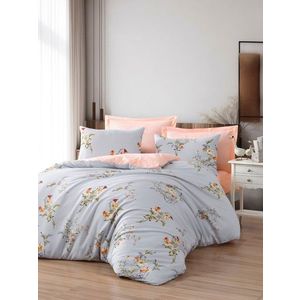 Lenjerie de pat dubla, Vintage - Ice Blue, EnLora Home, 65% bumbac/35% poliester imagine