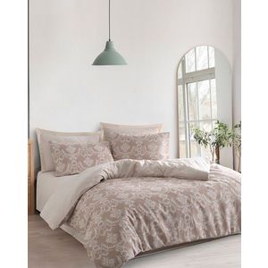 Lenjerie de pat pentru o persoana, Pure - Brown, EnLora Home, 70% bumbac/30% poliester imagine