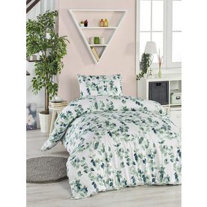 Lenjerie de pat pentru o persoana, Sabine - Green, EnLora Home, 65% bumbac/35% poliester imagine