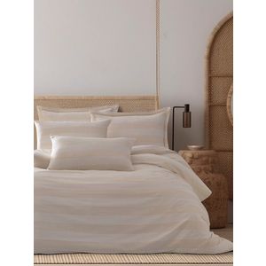 Lenjerie de pat dubla 3 piese, Max Yollu Saten - Beige, EnLora Home, 70% bumbac/30% poliester imagine