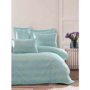 Lenjerie de pat dubla 3 piese, Max Yollu Saten - Mint, EnLora Home, 70% bumbac/30% poliester imagine