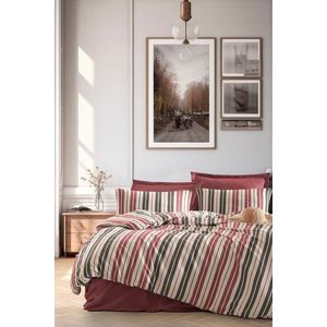 Lenjerie de pat dubla 3 piese, Monaco - Claret Red, EnLora Home, 70% bumbac/30% poliester imagine