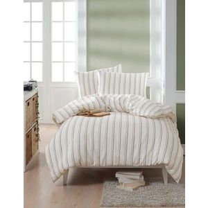 Lenjerie de pat pentru o persoana 2 piese, Hamilton - Beige, EnLora Home, 70% bumbac/30% poliester imagine