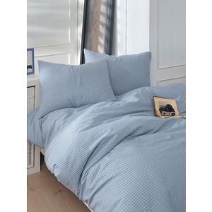 Lenjerie de pat pentru o persoana 2 piese, Lizbon - Blue, EnLora Home, 70% bumbac/30% poliester imagine