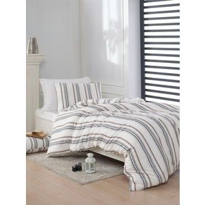 Lenjerie de pat pentru o persoana 2 piese, Nairobi - Cream, EnLora Home, 70% bumbac/30% poliester imagine
