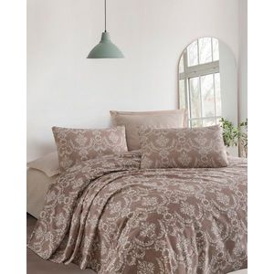 Cuvertura pique Single, Pure - Brown, EnLora Home, Bumbac imagine