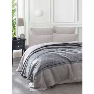 Set cuvertura pique Single, Creative - Grey, EnLora Home, Bumbac imagine