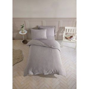 Lenjerie de pat pentru o persoana, Road Potlu - Brown, EnLora Home, 70% bumbac/30% poliester imagine