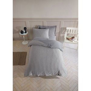 Lenjerie de pat pentru o persoana, Road Potlu - Black, EnLora Home, 70% bumbac/30% poliester imagine