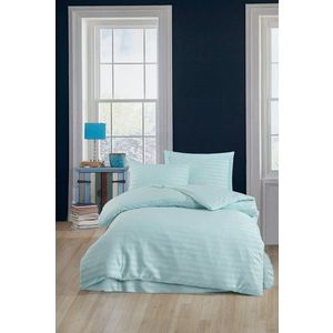 Lenjerie de pat pentru o persoana, Water Yollu Saten - Mint, EnLora Home, 70% bumbac/30% poliester imagine