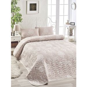 Set cuvertura Single 160x220 cm, 2 piese, Kraliçe - Mink, EnLora Home, 65% bumbac/35% poliester imagine