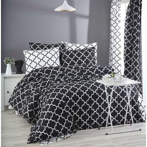 Lenjerie de pat pentru o persoana, Madalyon - Black, Pearl Home, Bumbac Ranforce imagine