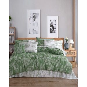 Lenjerie de pat pentru o persoana, Lara - Green, Pearl Home, Bumbac Ranforce imagine