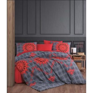 Lenjerie de pat dubla, Saltanat - Red, Pearl Home, Bumbac Ranforce imagine