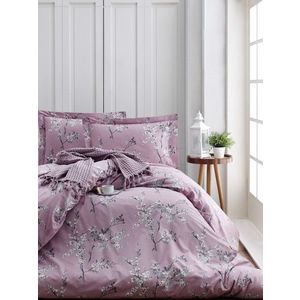 Lenjerie de pat dubla, Chicory - Pink, Türkiz, Bumbac Ranforce imagine