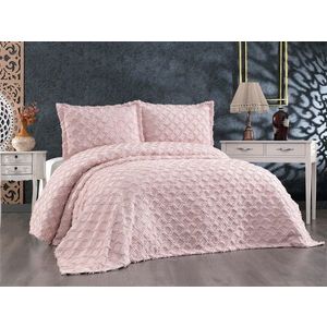 Set cuvertura de pat dubla 3 piese, Harem - Powder, Whitney, Tesatura Chenille imagine