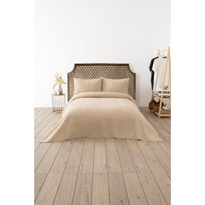 Cuvertura matlasata dubla, Waffle - Beige, DC Home, 70% bumbac/30% poliester imagine