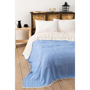 Cuvertura matlasata dubla, Muslin - Light Blue, DC Home, Bumbac imagine