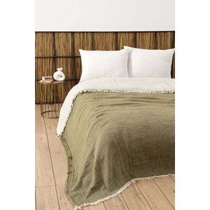 Cuvertura matlasata dubla, Muslin - Age Green, DC Home, Bumbac imagine