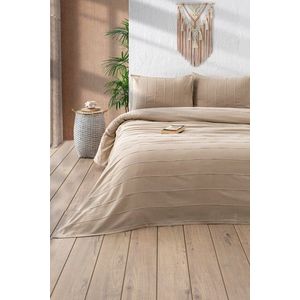 Set cuvertura pique dubla, Sedef - Beige, DC Home, Bumbac imagine