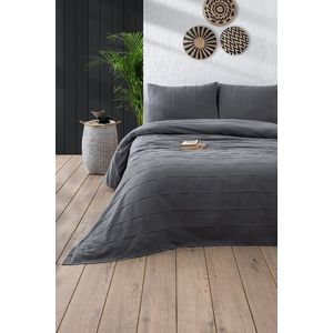 Set cuvertura pique dubla, Sedef - Anthracite, DC Home, Bumbac imagine