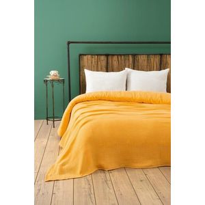 Cuvertura matlasata dubla, Muslin - Yellow (220 x 250), DC Home, Bumbac imagine