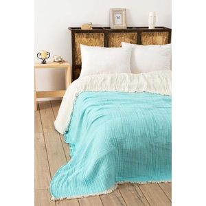 Cuvertura matlasata dubla, Muslin - Turquoise (170 x 250), DC Home, Bumbac imagine