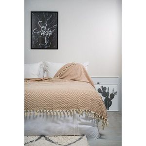 Cuvertura matlasata dubla, Zigzag - Cream, ICF Bedroom, Bumbac imagine