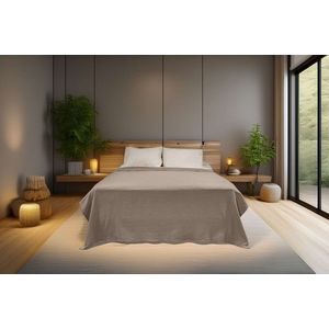 Cuvertura matlasata dubla, Hasır - Grey, ICF Bedroom, Bumbac imagine