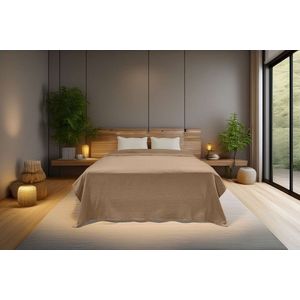 Cuvertura matlasata dubla, Hasır - Beige, ICF Bedroom, Bumbac imagine