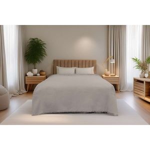 Cuvertura matlasata dubla, Waffle - Grey, ICF Bedroom, Bumbac imagine