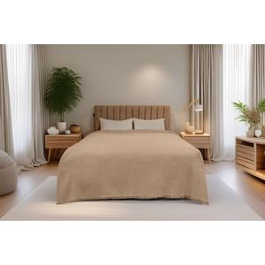 Cuvertura matlasata dubla, Waffle - Beige, ICF Bedroom, Bumbac imagine